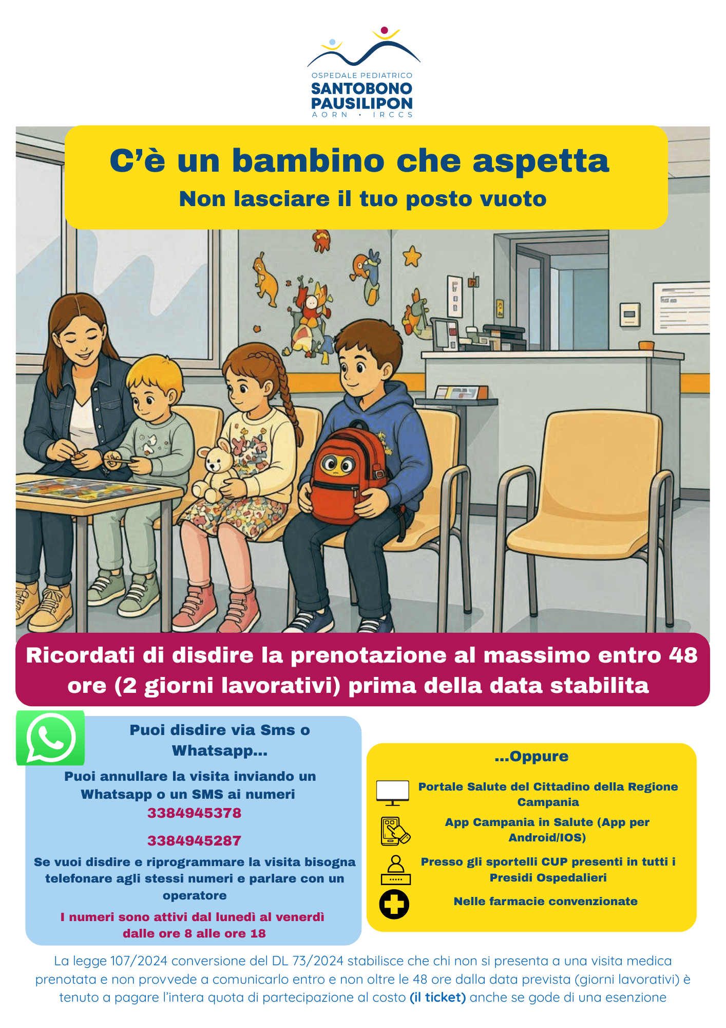 Locandina: C'è un bambino che aspetta, non lasciare il tuo posto vuoto